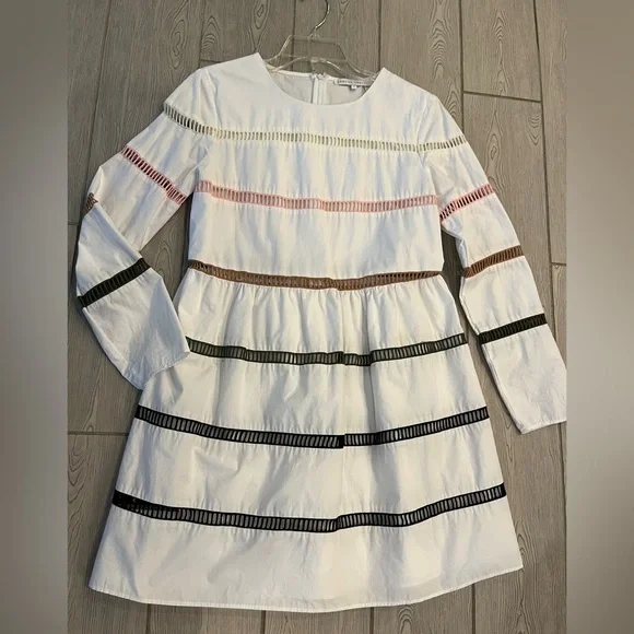 chinese dress ladies Striped Smocked Waist Maxi Dress – English Factory main image 0